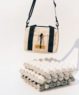 Square padded mini boston bag S002