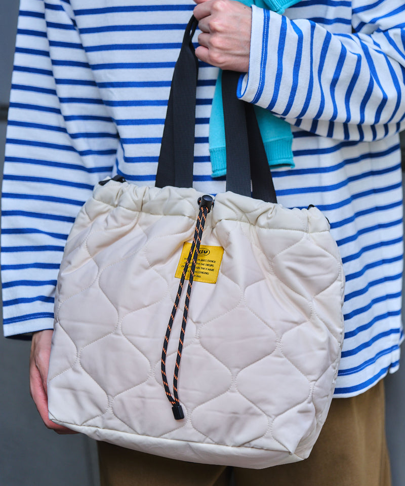 Padded drawstring tote bag S001