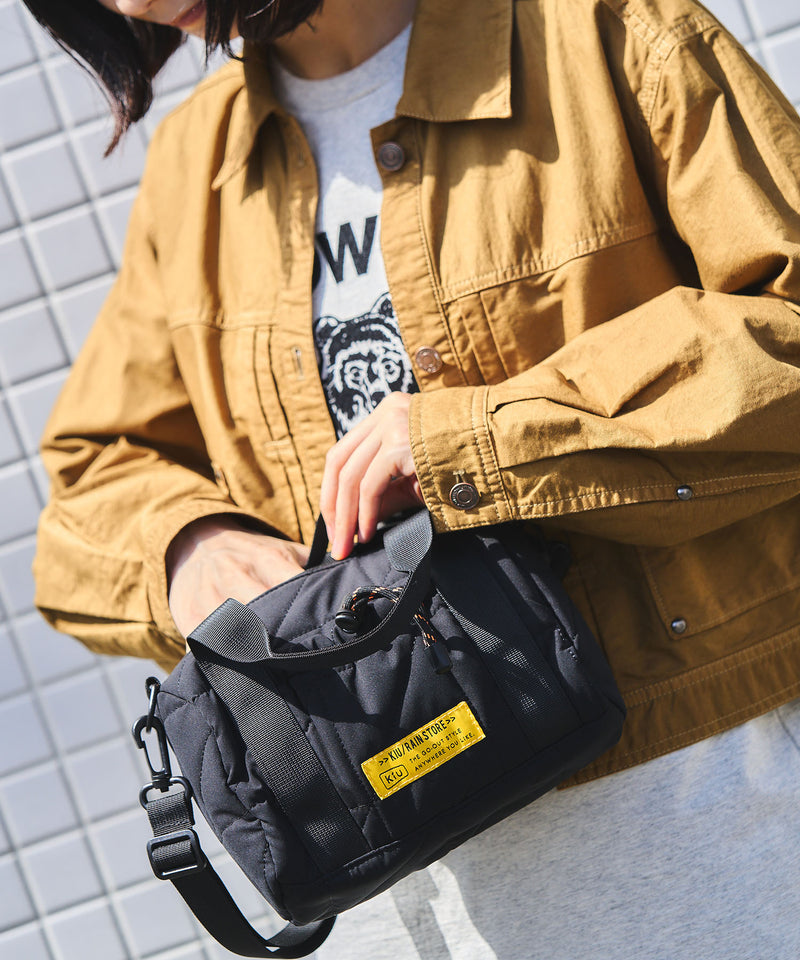 Square padded mini boston bag S002
